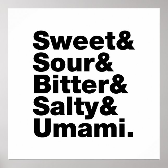 Fünf Grundgeschmacksrichtungen Poster (Vorne)