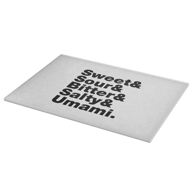 Fünf Grundgeschmacksrichtungen Schneidebrett (Ecke)