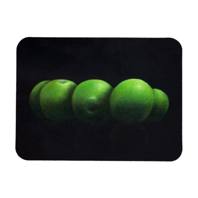 Fünf grüne Äpfel Magnet (Horizontal)