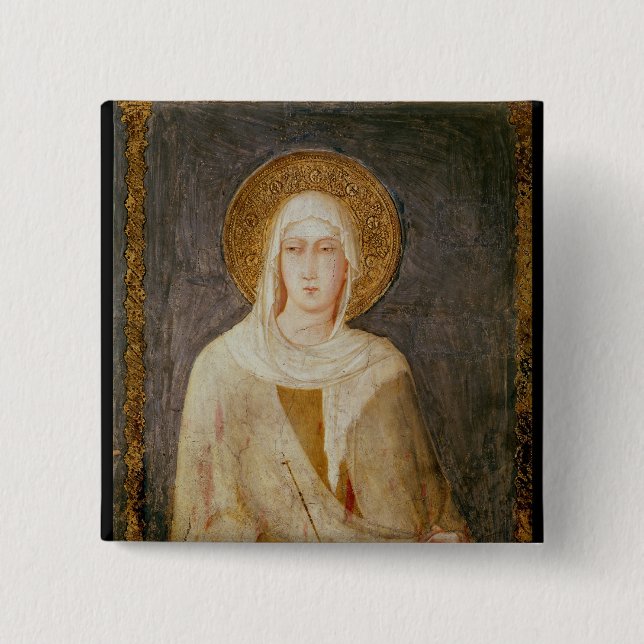 Fünf Heilige, Detail von St. Clare Button (Vorderseite)