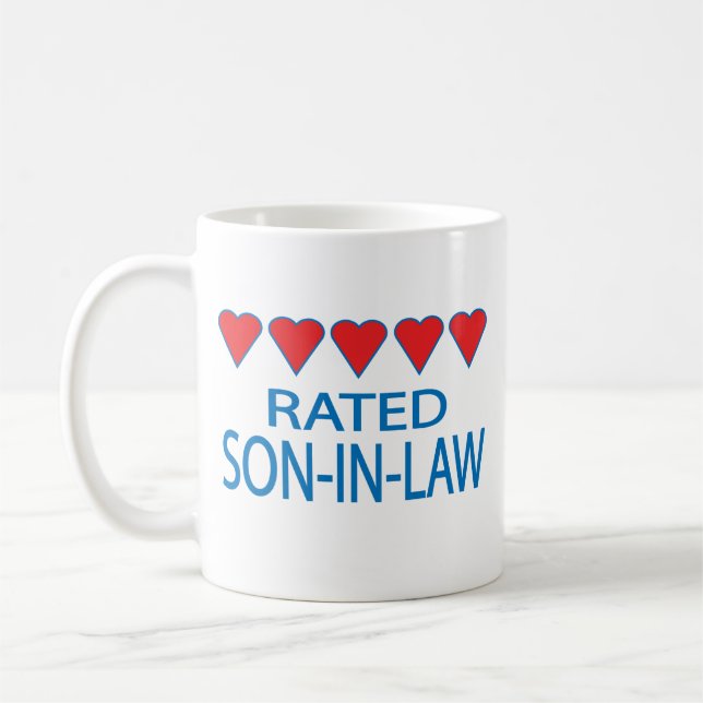 Fünf Herzchen im Schwiegersohn Kaffeetasse (Links)