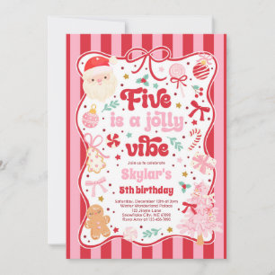 Fünf ist eine fröhliche Stimmung Weihnachtsbogen 5 Einladung