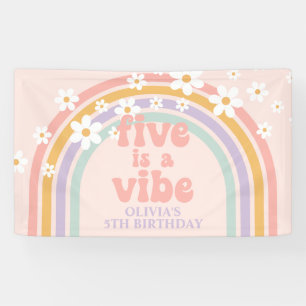 Fünf ist eine Stimmung Pastell Regenbogen 5. Gebur Banner