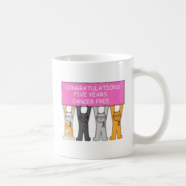 Fünf Jahre Krebs-geben Glückwünsche frei Kaffeetasse (Rechts)