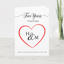 Fünf Jahre zusammen 5. Hochzeitstag Karte