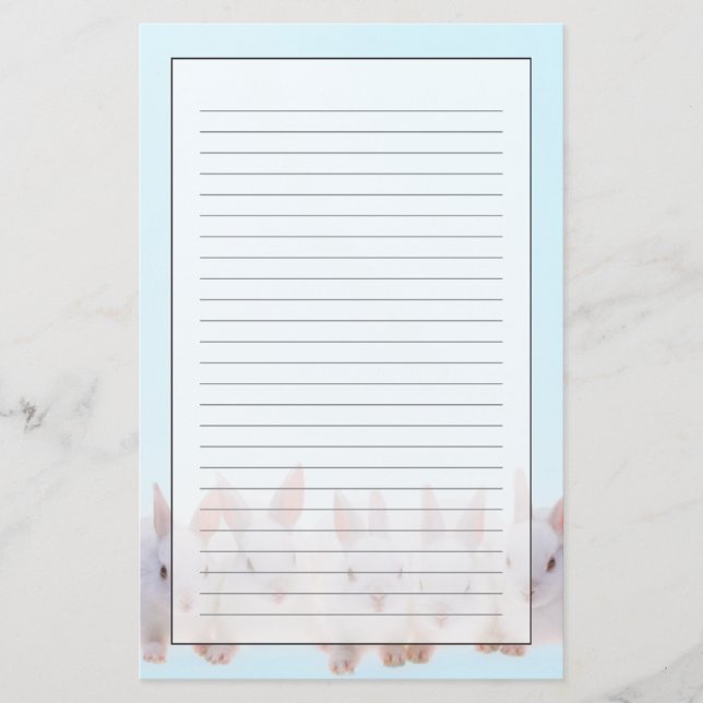 Fünf Kaninchen Briefpapier (Vorderseite)
