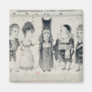 Fünf Karikaturen der Form Franzosen Magnet