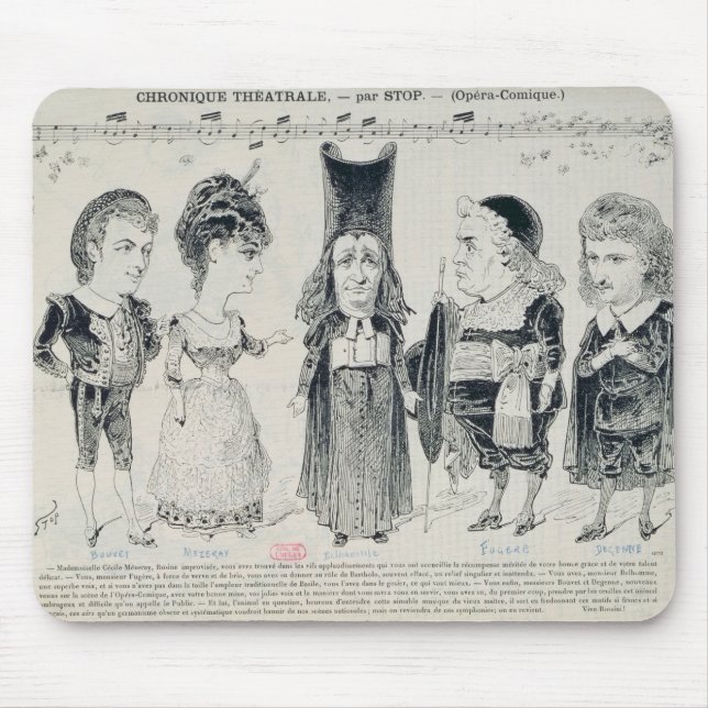 Fünf Karikaturen der Form Franzosen Mousepad (Vorne)