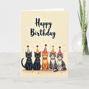 Fünf Katzen Festliche Karte