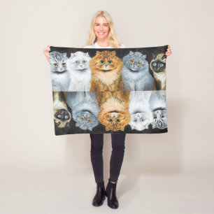 Fünf Katzen, Louis Wain Fleecedecke