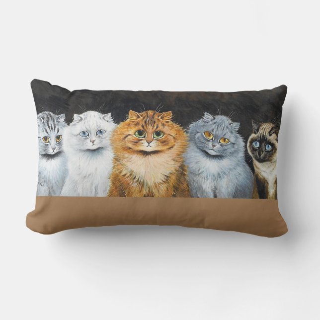 Fünf Katzen, Louis Wain Lendenkissen (Vorderseite)