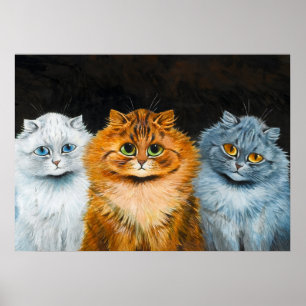 Fünf Katzen von Louis Wain Poster