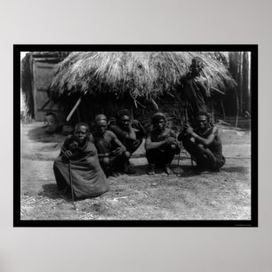 Fünf kenianische Masai Männer in Afrika 1920 Poster