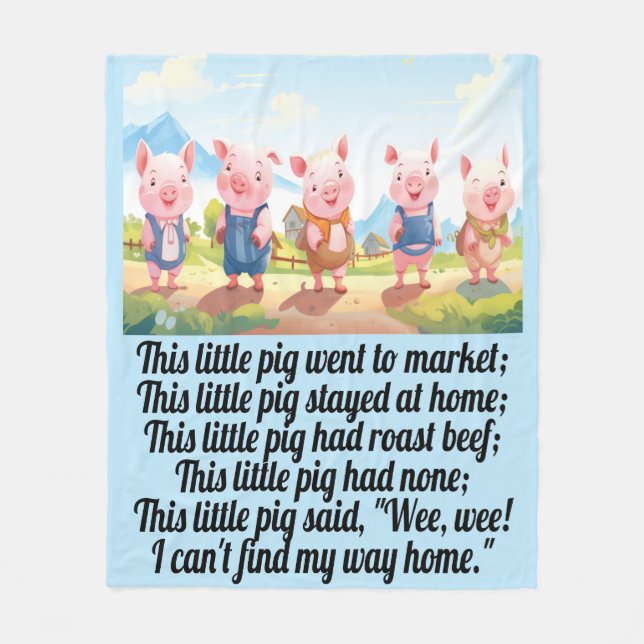 Fünf kleine Schweine - Kinderzimmer Rhyme Fleece B (Vorderseite)