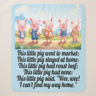 Fünf kleine Schweine - Kinderzimmer Rhyme Sherpa B Sherpadecke