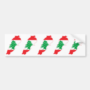 FÜNF Libanon Flag Map Autoaufkleber