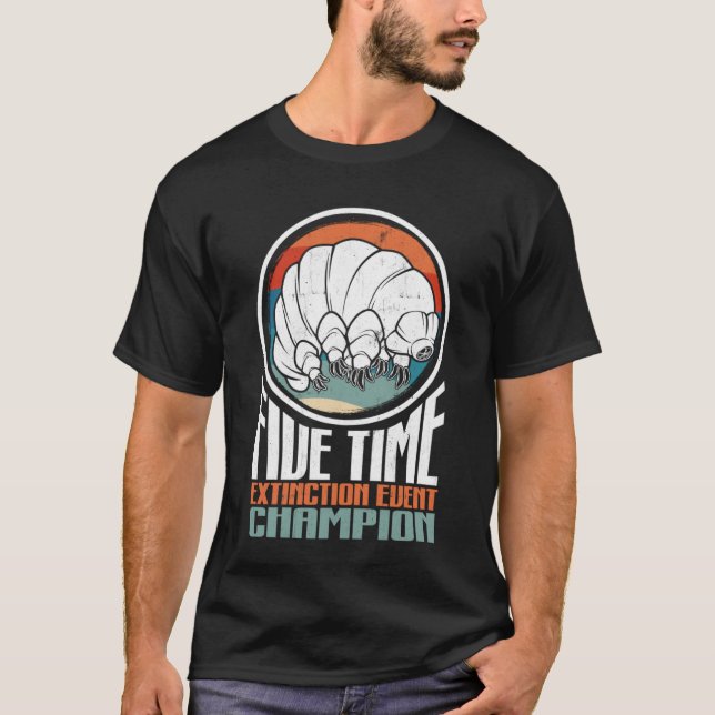 Fünf Mal Aussterbereignis Champion Water Bear Tar T-Shirt (Vorderseite)