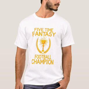 Fünf Mal Fantasiefußballmeistergeschenk T-Shirt