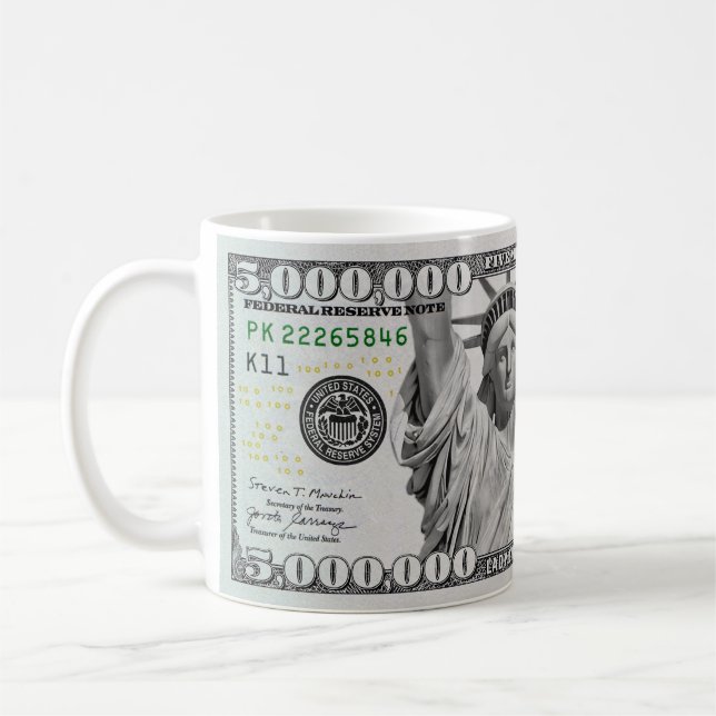 Fünf Millionen Dollar Schein Kaffeetasse (Links)