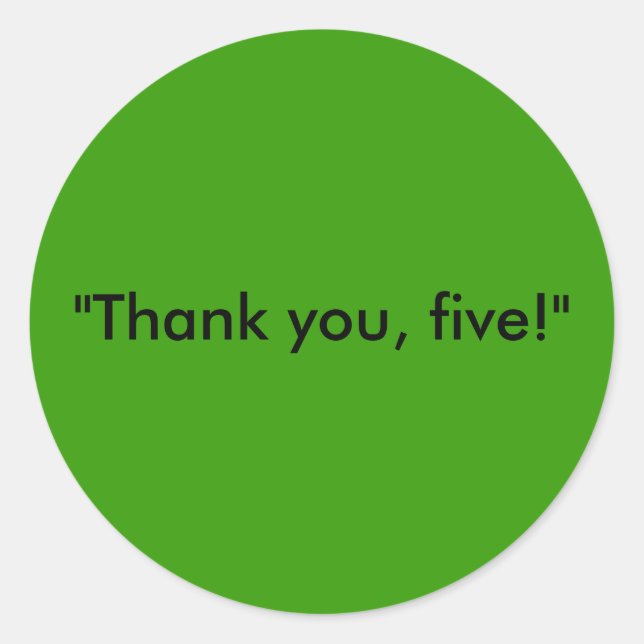 Fünf Minuten für den Sticker (Vorderseite)