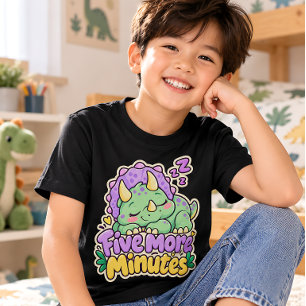 Fünf Minuten mehr Süßer Schlafender Dinosaurier T-Shirt