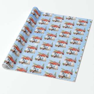 Fünf Niedliche Hunde Weihnachts-Weihnachtsgeschenk Geschenkpapier