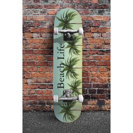 Fünf Palmen in einer Reihe, Strandleben Skateboard