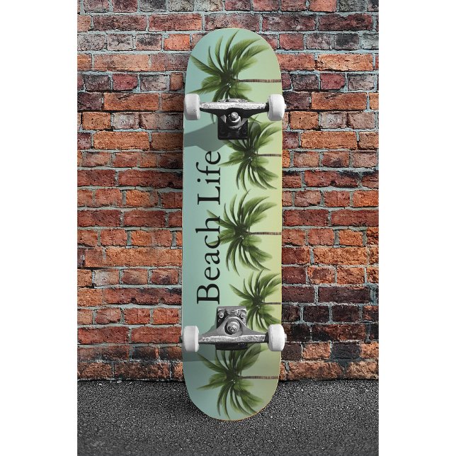 Fünf Palmen in einer Reihe, Strandleben Skateboard (Von Creator hochgeladen)