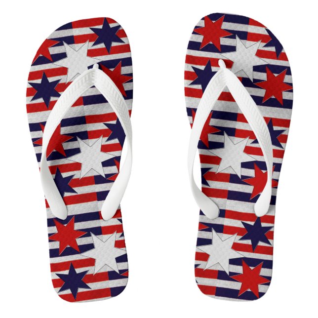 Fünf Patriotische Stars und Streifen Flip Flops (Fußbett)