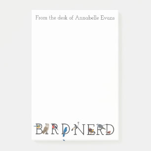 Fünf personalisierte Nerd der Vogelsammlung Post-it Klebezettel