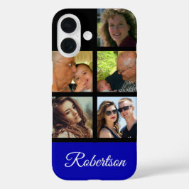 Fünf Persönliche Fotos personalisieren mit Name bl iPhone 16 Hülle