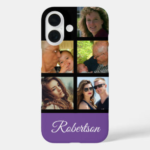 Fünf Persönliche Fotos personalisieren mit Name li iPhone 16 Hülle