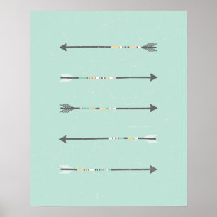 Fünf Pfeil-Wand-Kunst Poster