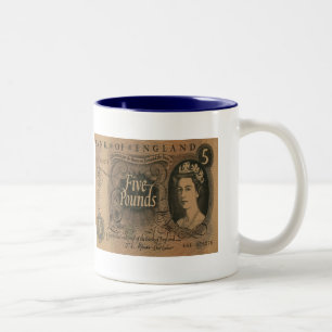 Fünf-Pfund Anmerkung Stirling Zweifarbige Tasse