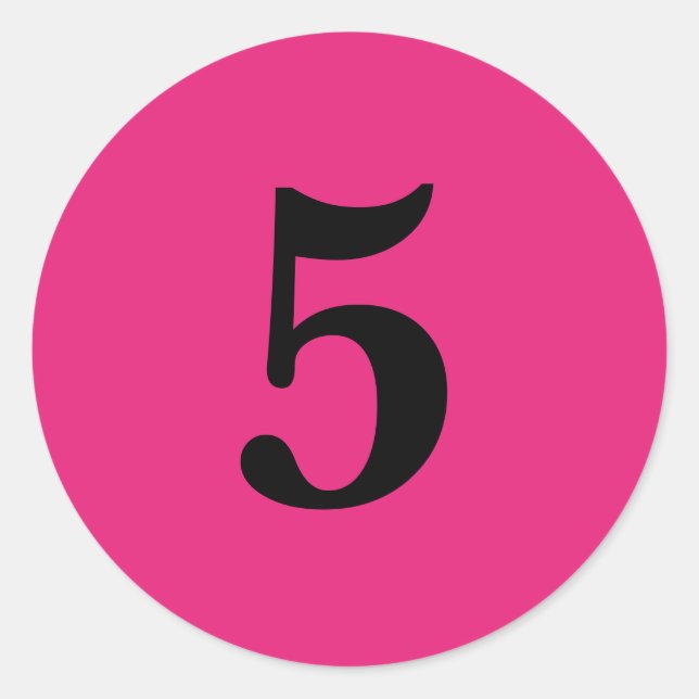 Fünf Planungen lassen sich mit 5 rosa schwarz Runder Aufkleber (Vorderseite)