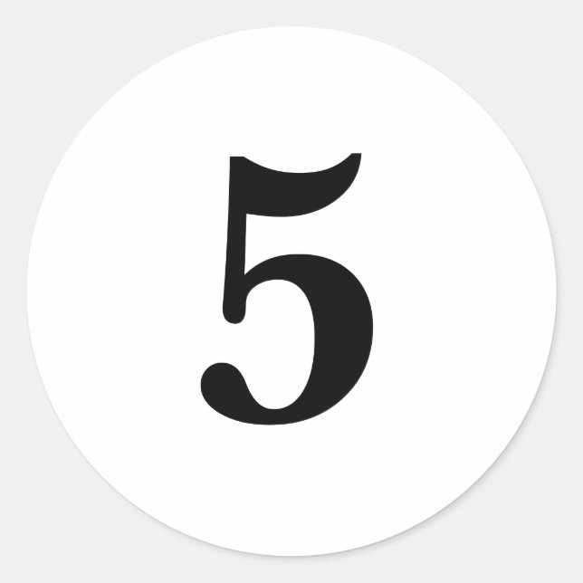 Fünf Planungen mit einfachen 5 weißen Schwarz Runder Aufkleber (Vorderseite)