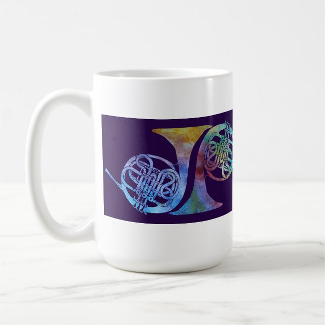 Fünf Rainblow französische Hörner auf Pflaume Kaffeetasse (Links)