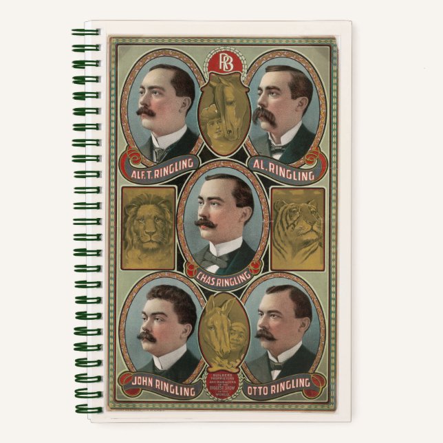 Fünf Ringling Brothers Büstenportraits Notizbuch (Vorderseite)