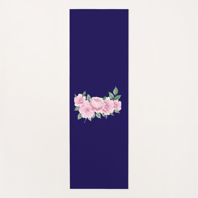 Fünf rosa Rosen Yogamatte (Vorderseite)