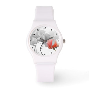Fünf Rose mit Zahlen überwachen Armbanduhr