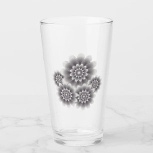 Fünf silberne Blume Glas