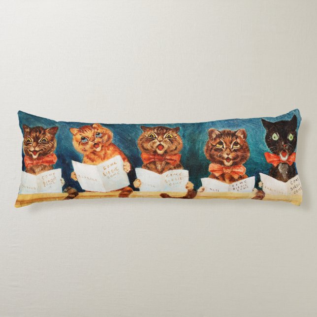 Fünf singende Katzen, Louis Wain Seitenschläferkissen (Vorderseite)