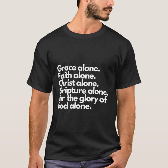 Fünf Solas auf der Vorderseite T-Shirt (Vorderseite)