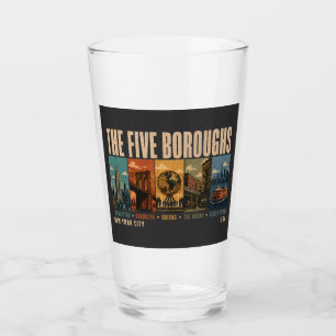 Fünf Stadtbezirke New York City NYC Illustration R Glas