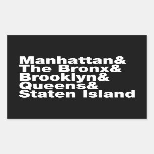Fünf Städte ~ New York City Rechteckiger Aufkleber