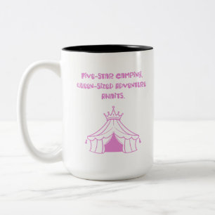 Fünf-Sterne-Camping-Abenteuer in Queens-Größe Luxu Zweifarbige Tasse