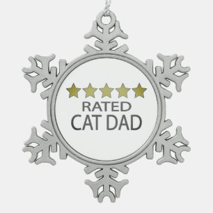 Fünf Sterne Cat Vater Snowflake Pewwater Weihnacht Schneeflocken Zinn-Ornament