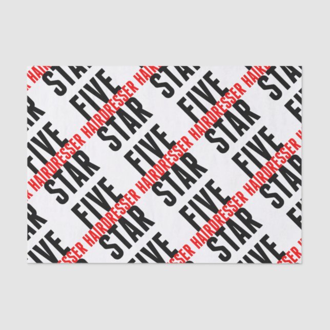 Fünf-Sterne-Friseur Seidenpapier (Vorderseite)