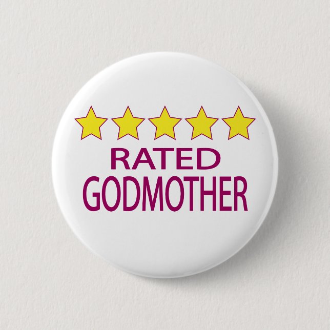 Fünf Sterne Godmutter Button (Vorderseite)
