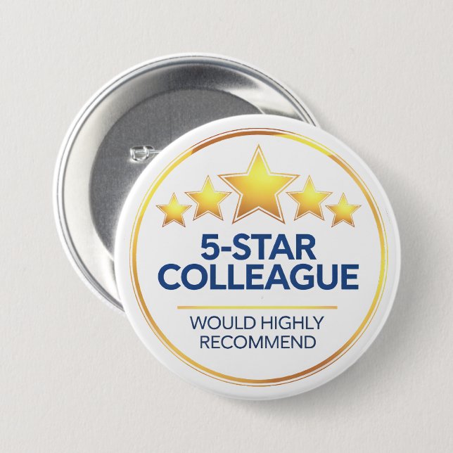 Fünf-Sterne-Kollegin, Workmate Gift, Review Button (Vorne & Hinten)